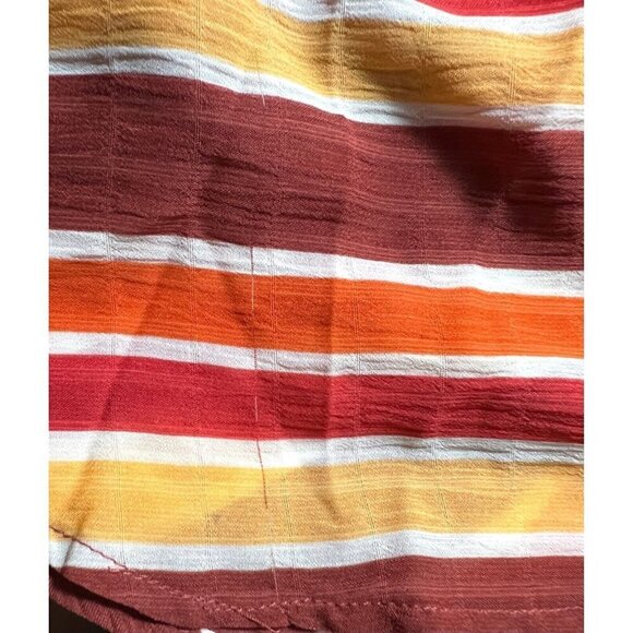 Style Rack Romper Size M Colorful Striped Cover Up Flutter Bell 3/4 Tassel NWT - Picture 2 of 15